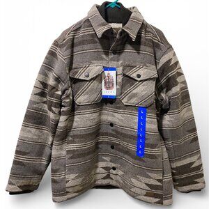 NWT Jachs New York Mens Aztec Sherpa-Lined Snap Button Jacket L